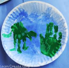 paper plate handprint earth earthday craft